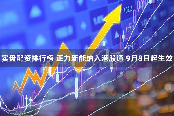 实盘配资排行榜 正力新能纳入港股通 9月8日起生效