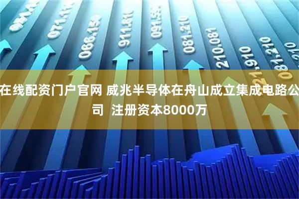 在线配资门户官网 威兆半导体在舟山成立集成电路公司  注册资本8000万